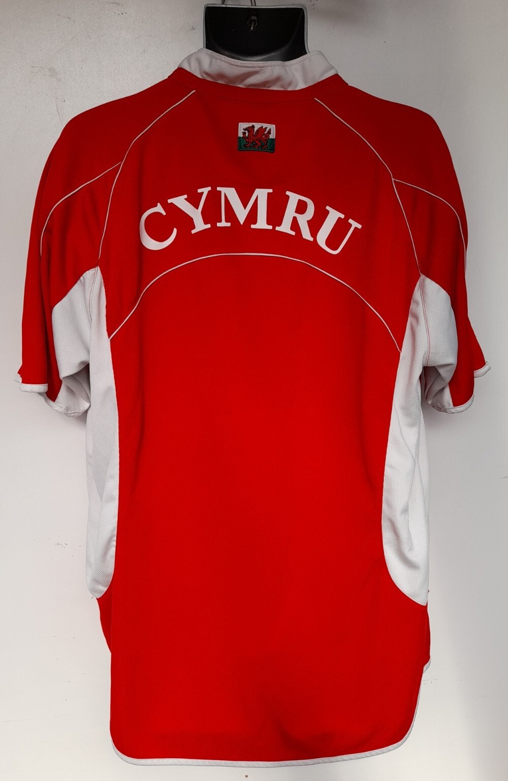 WELSH RUGBY SHIRT MENS Size XL MANAV CYMRU WALES Red Short Sleeve RUGBI
