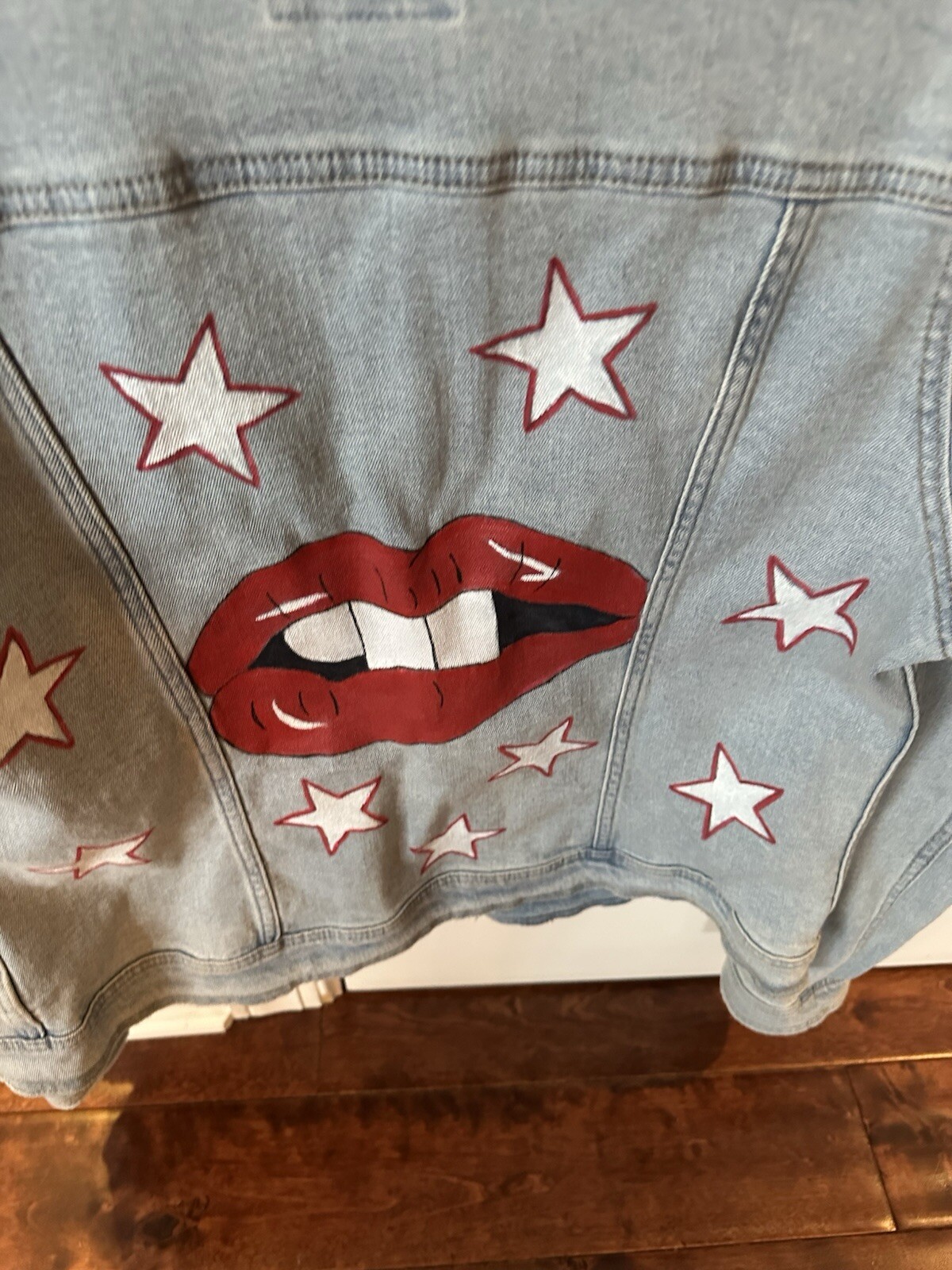 Universal Thread Denim Jacket M Hand painted On B… - image 5