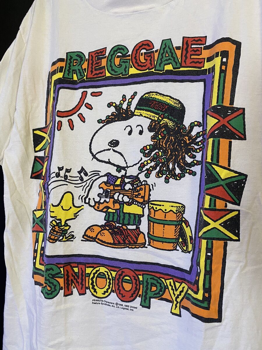 Vintage 90s Reggae Snoopy Tshirt Mens XL Peanuts Single Vintage 90s Reggae Snoopy Tshirt Mens XL Peanuts Single
