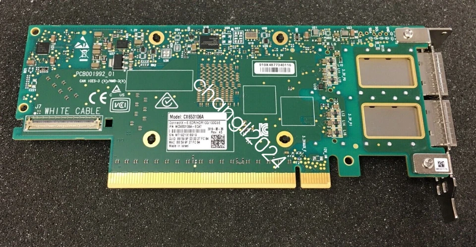 Mellanox MCX653106A-ECAT ConnectX-6 EDR/HDR100/100GbE CX653106A Low Profile - Image 4 of 4