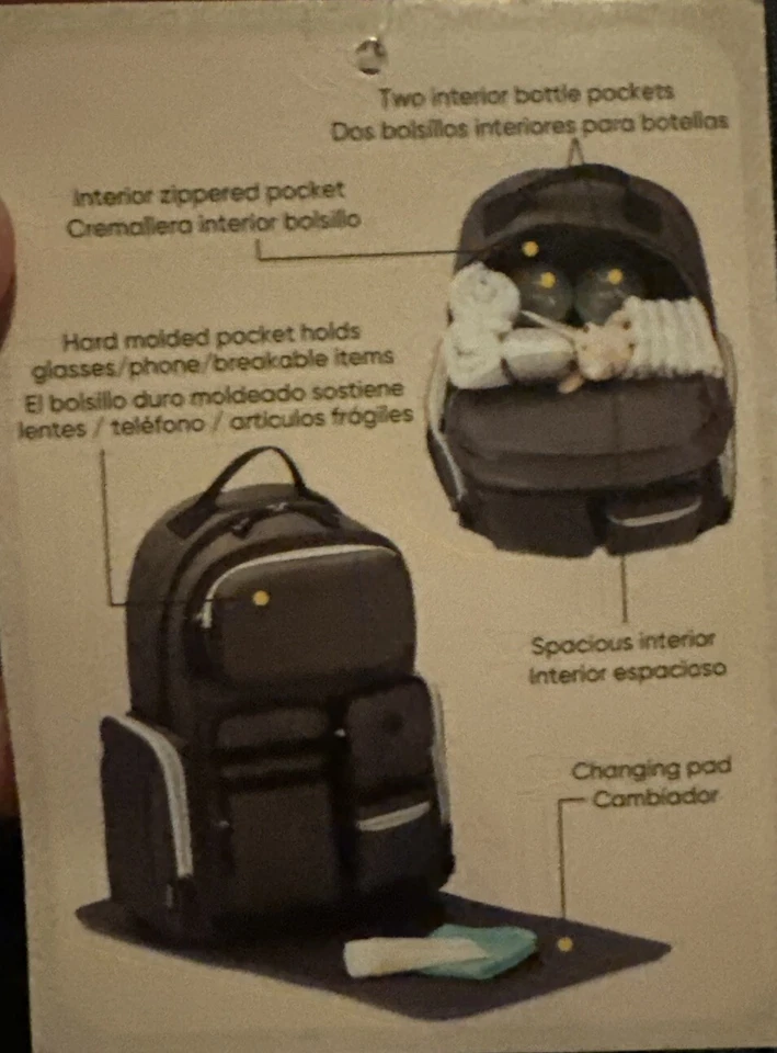 JEEP Diaper Backpack Grey New With Tags 10 Pockets Great Gift For New Baby Large - Image 4 of 4
