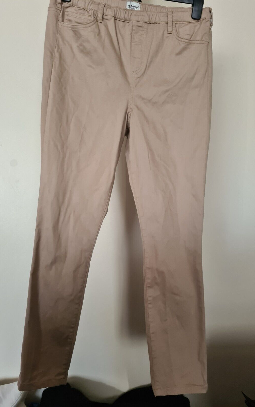 White Stuff Cotton Stretch Ankle Trousers/Jeggings Beige 14R RRP £45.00 CA1151