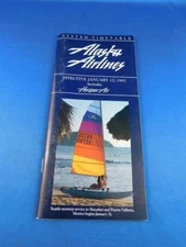 ALASKA AIRLINES SYSTEM TIMETABLE JANUARY 1992 INCLUDES HORIZON AIR ADVERTISING
