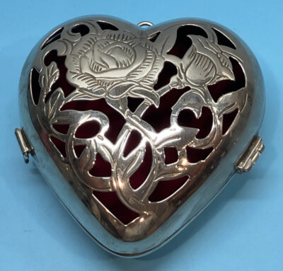 Vtg Lenox Kirk Stieff Collection Silver Plated Heart Shaped Hinged