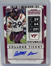 DALTON KEENE 2020 PANINI CONTENDERS DRAFT PICKS COLLEGE TICKET AUTO RC #310