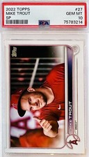 2022 Topps Series 1 Mike Trout Image Variation SP Card #27 PSA 10 💎 Gem Pop 49