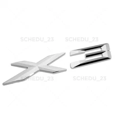 11-17 Chrome X3 Letter Emblem Badge Liftgate Rear Trunk ABS /M Sport
