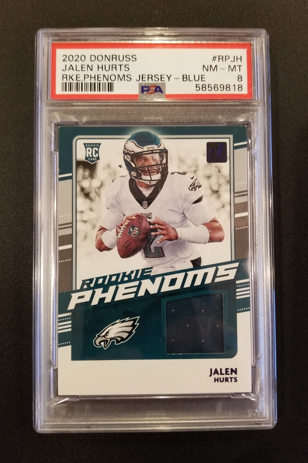 Jalen Hurts Panini Donruss Rookie Phenoms Jersey #RPJH Blue