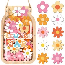 61 PCS Daisy Flowers Reward Jar for Kids Chore Chart Classroom Responsibility