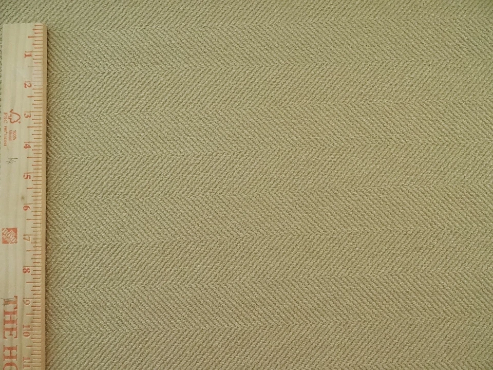 VALDESE JUMPER MOCHA TAN HERRINGBONE CHENILLE UPHOLSTERY FABRIC $14.99/YD BTY   - Image 3 of 4