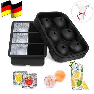 2er Pack Eiswürfel aus Silikon XXL / Eiswürfelform / Eiswürfelbereiter Ice Cube