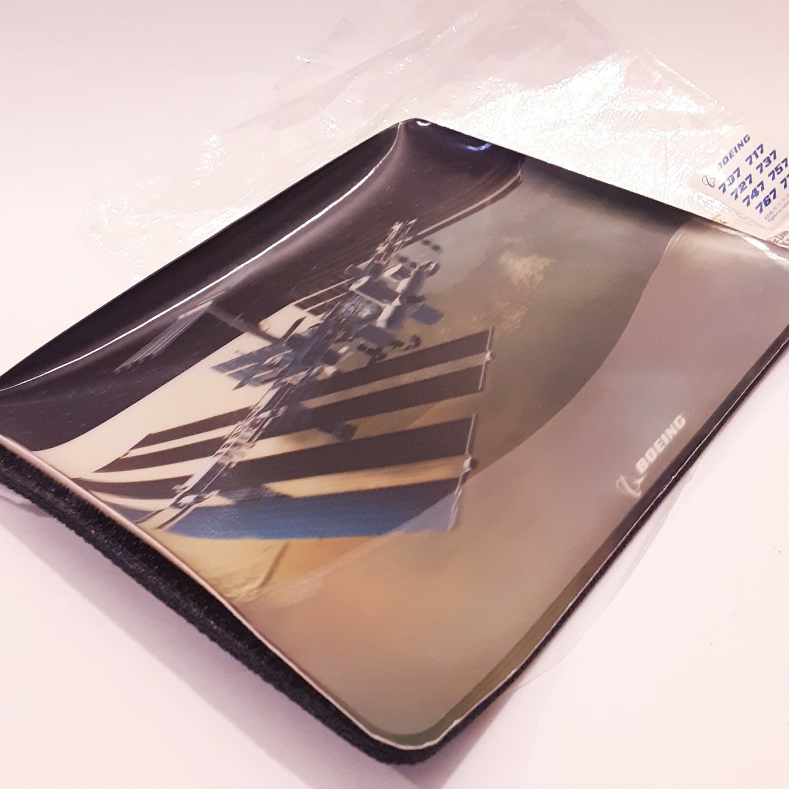 Vintage Retro Boeing Mouse Pad 3D lenticular Space Station warped 707