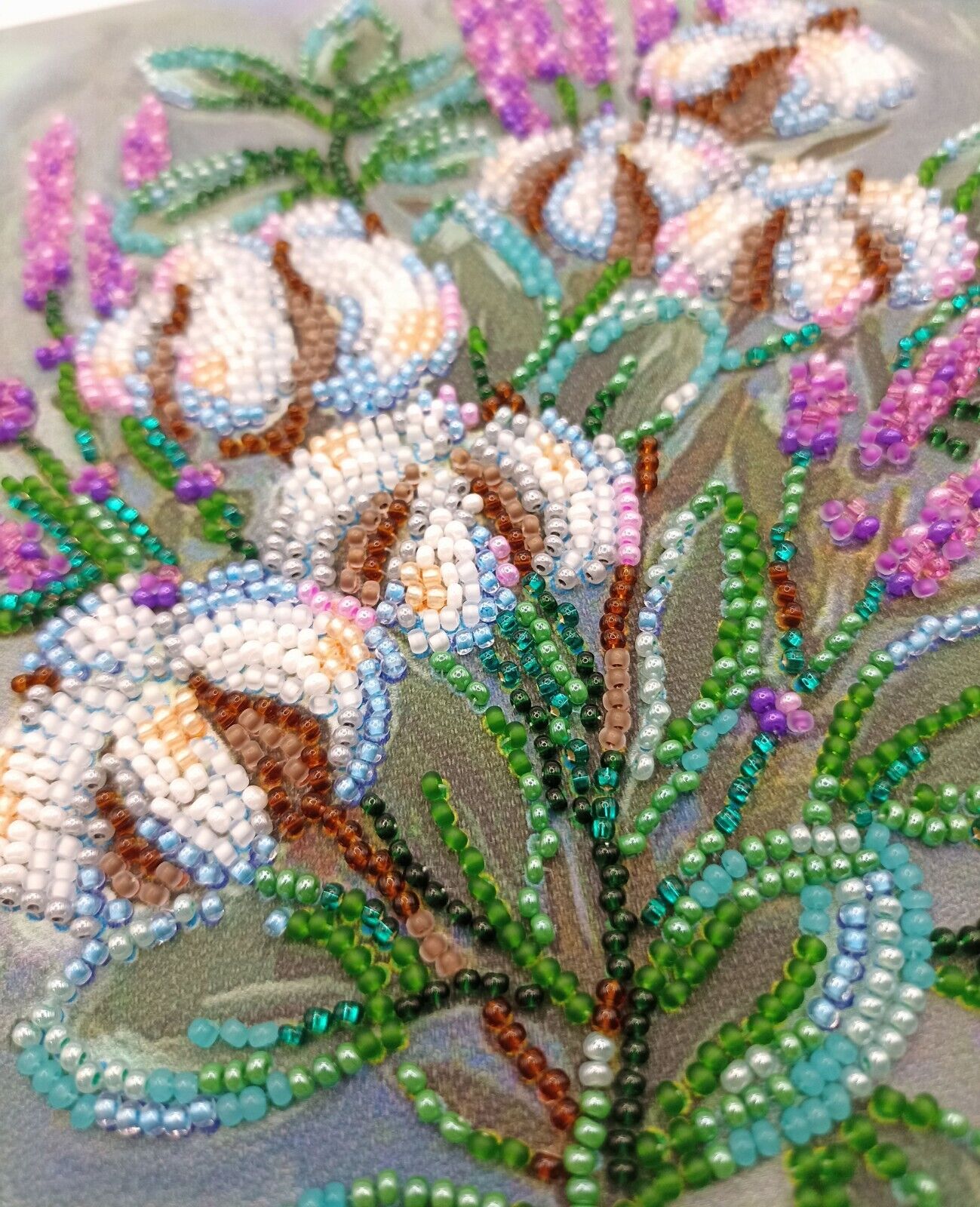 Bead Embroidery Kit DIY Craft Kit stamped Bead Needlepoint Roses tk-024