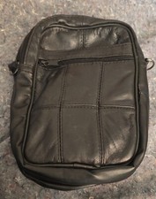 vtg unbranded black leather purse