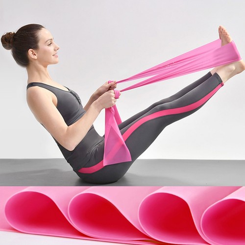 1.5m Resistance Band Straps Belt Yoga Pilates Home Gym Fitness Exercise Stretch - Picture 4 of 12