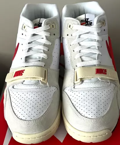 Nike Men's Air Trainer 1 Mid Leather Shoes White Black University Red Size 9 NIB