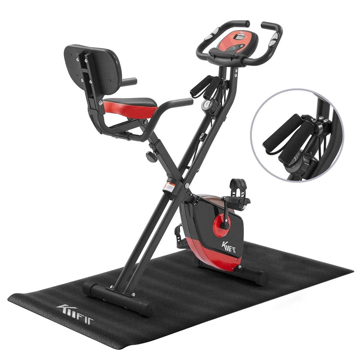 KM-Fit bicicleta estática, bicicleta fitness plegable con aplicación hasta  150Kg