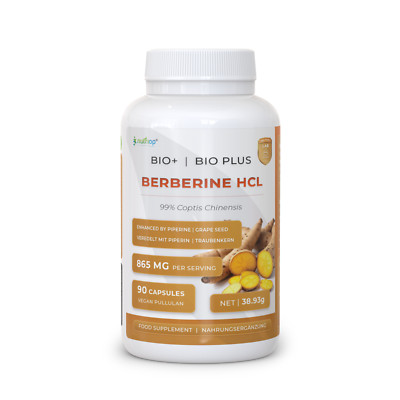 Bio-Enhanced Nutriop  Berberin HCL mit reinem Bio-Piperin und Traubenkern Ex