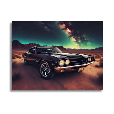 Leinwandbild - Auto - Ambient Design - Man Cave Wandbild - Interieur Dekor
