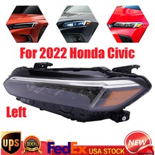 For 2022-25 Honda Civic LX/EX Chrome Trim Models LED Left Driver Side Headlight