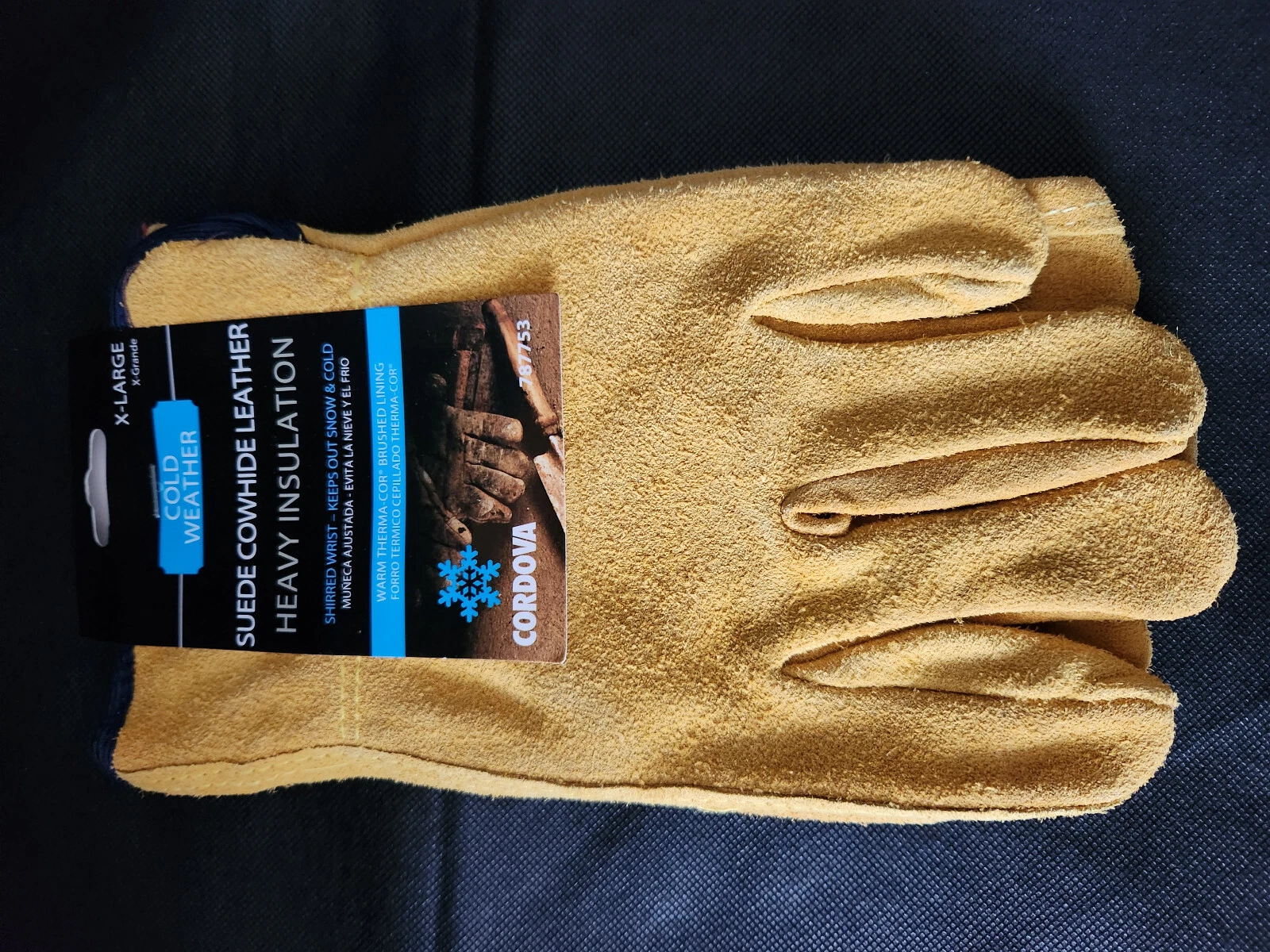 Work Gloves - Cold Weather Insulated warm - Suede/Cowhide - X-Large (New)