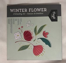 New Craft Crush Winter Flower Embroidery Hoop Kit Fab Fit Fun Floral Design