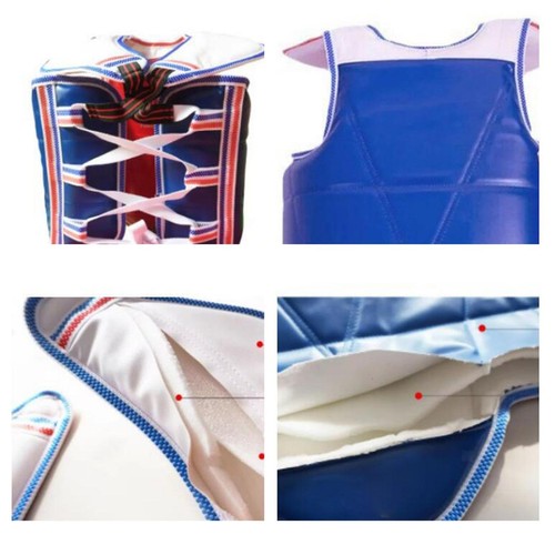 Karate Chest Guard Sanda Martial Arts Taekwondo Reversible Chest Protector - Picture 6 of 47