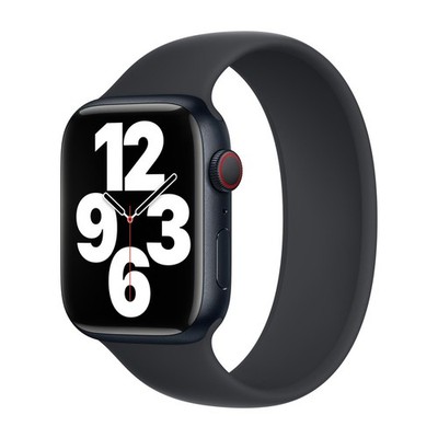 Silikon Solo Loop für  Apple Watch | 44/45/46/49 mm - Größe 7 - Midnight