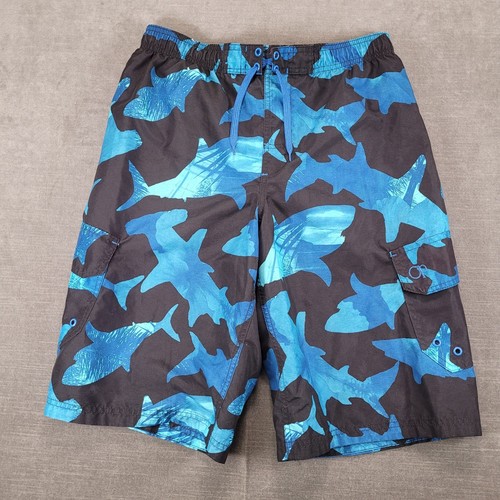Ocean Pacific OP Y2K Swim Trunks Sharks Drawstring Board Shorts Sz Youth XXL