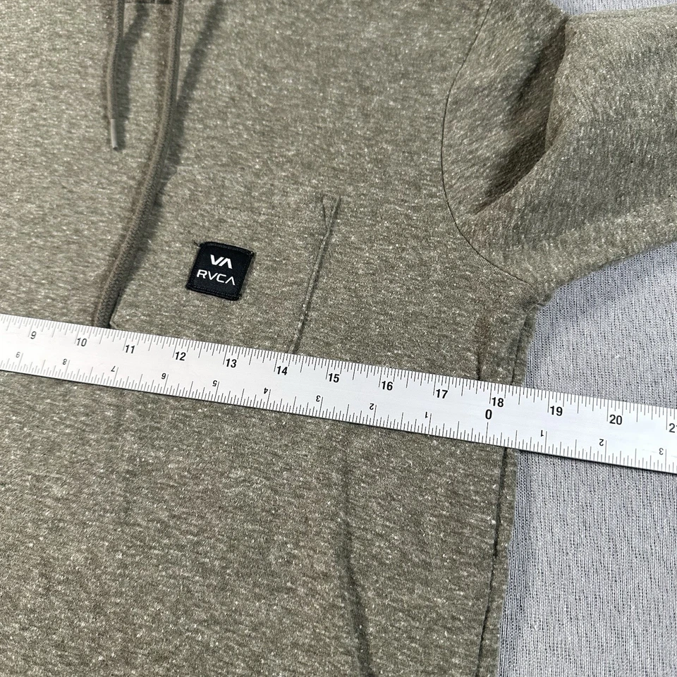 RVCA Sweater Mens Small Green Sweatshirt Hooded Surf Skate Lightweight - Image 4 of 4