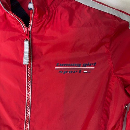 Vintage Tommy Hilfiger Girl Sport Women's Medium Jacket Windbreaker Red Y2K - Picture 8 of 9