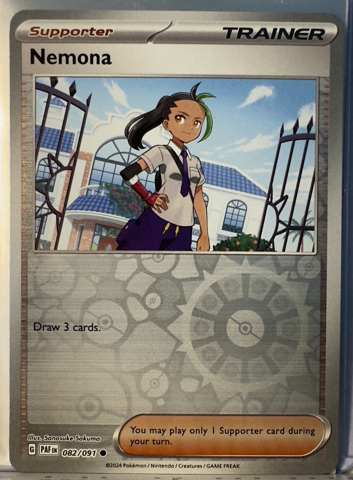 Nemona 82/91 Reverse Holo NM Scarlet & Violet (Paldean Fates) Pokemon Trainer