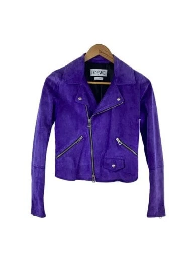 LOEWE Color sbiadito Double rider jacket taglia 34 camoscio PUP Plain