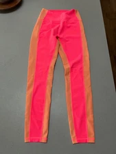 Wilo the Label Leggings Womens Medium Orange Pink Ankle High Rise Fitness