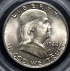 1948  FRANKLIN HALF DOLLAR PCGS MS 65 FULL BELL LINES OLD GREEN HOLDER, NICE GEM