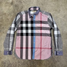 Burberry Plaid Multi Color Button Up Shirt Size XXL London England