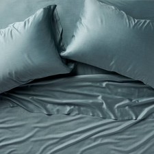 King 400 Thread Count Rayon from Bamboo Sheet Set Light Teal Blue