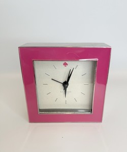 Kate Spade New York Cross Pointe Hot Pink Enamel Clock By Lenox W/ Nickel-Plated