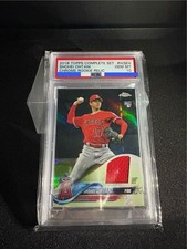 2018 Topps Complete Set Shohei Ohtani Chrome Rookie Relic PSA 10 Card #WSE4. rookie card picture