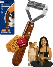 Dog Brush for Shedding 20 Blade Dematting Tool Pet Brush, Undercoat Rake