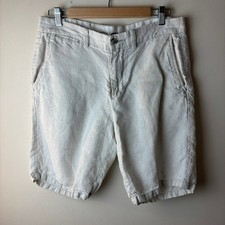 Mens 32 Old Navy Chino Shorts Beige Ultimate Slim Flat Front Slash Pocket Comfy