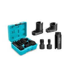 DURATECH 5PCS O2 Oxygen Sensor Socket Thread Chaser Set, 3/8" 1/2" Drive x 7/...