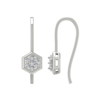 Sterlingsilber 0,25 kt im Labor gezüchteter Diamant zusammengesetzter Ohrhänger & Ohrhänger