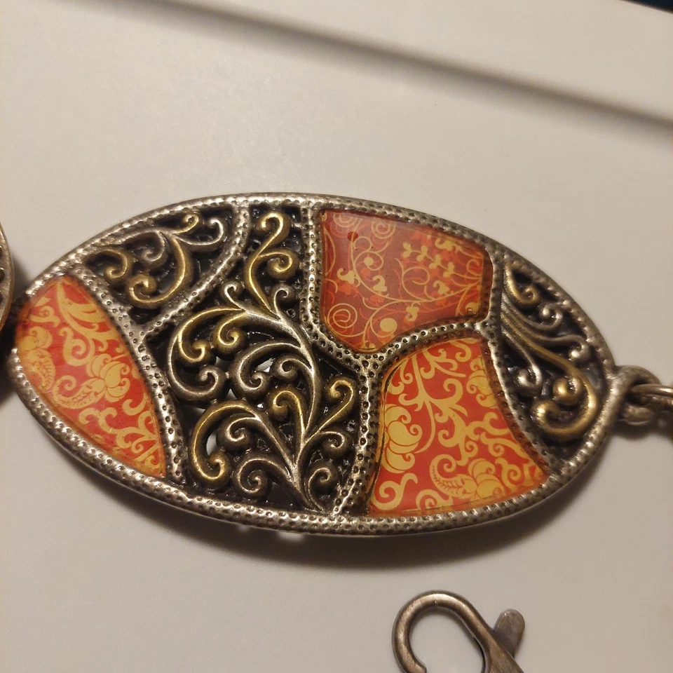 Cinturón de mujer Chico's esmalte metal otoño 28 a 36 cadera vintage Y2k medias relleno Foto 3 de 4