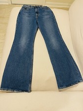 Women s Levi's 70s High Flare Leg Blue Wash Distressed Jeans Size 28
