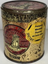 Original Inhalt - Alte RIVIAN Bohnerwachs Blechdose - Frankreich - Vintage