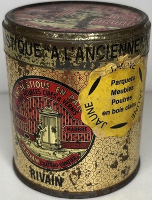 Original Inhalt - Alte RIVIAN Bohnerwachs Blechdose - Frankreich - Vintage