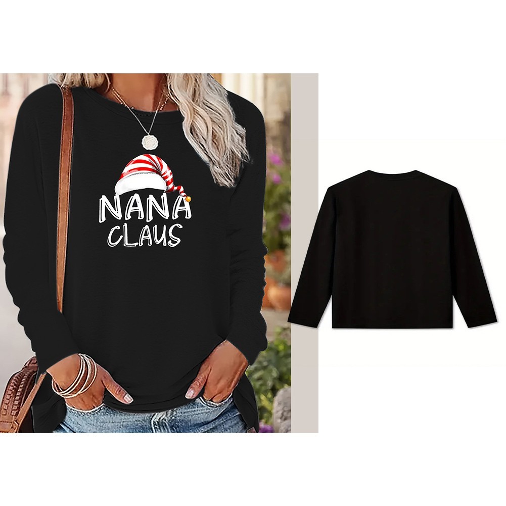 ALTRA Cappello alla moda e casual stampato girocollo maglietta maniche lunghe