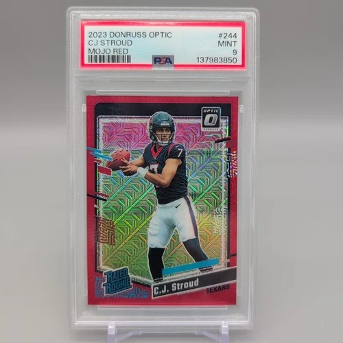 2023 Panini Donruss Optic C.J. Stroud Rated Rookie Red Mojo Prizm #244 PSA 9