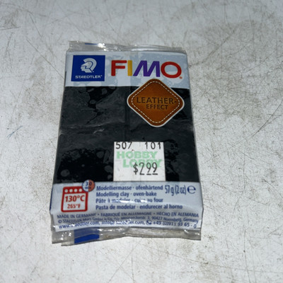 Fimo Leather Effect Polymer Clay 2oz-Black EF801-909 J64